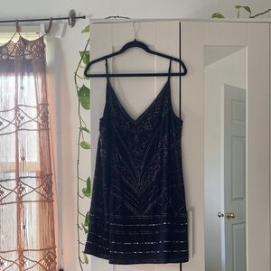Black Beaded Slip Dress Free People